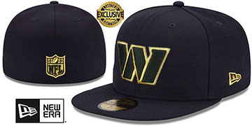 Commanders GOLD-METALLIC Black Fitted Hat by New Era