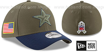 Cowboys '2017 SALUTE-TO-SERVICE FLEX' Green-Navy Hat by New Era