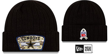 Cowboys 2021 SALUTE-TO-SERVICE Knit Beanie Hat by New Era