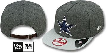 Cowboys CLASSIC MELTON STRAPBACK Grey-Grey Hat by New Era