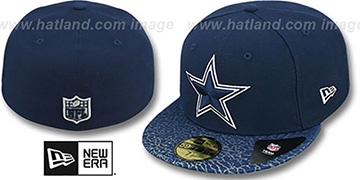 Cowboys CRAKLE-VIZE Navy Fitted Hat by New Era