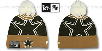 Cowboys LOGO WHIZ Brown-Wheat Knit Beanie Hat by New Era