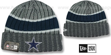 Cowboys STRIPE-CHILLER BEANIE Grey-Navy by New Era
