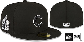 Cubs 2016 WORLD SERIES SIDE-PATCH UP Black-White Fitted Hat by New Era