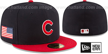 Cubs COUNTRY COLORS Navy-Red Fitted Hat by New Era