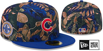 Cubs LEAVES SIDE-PATCH Multi-Royal Fitted Hat by New Era