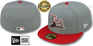 Devil Rays 2T OPPOSITE-TEAM Grey-Red Fitted Hat by New Era
