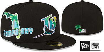 Devil Rays STATEVIEW Black Fitted Hat by New Era