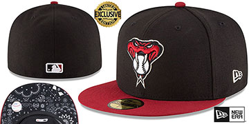 Diamondbacks  ALTERNATE-2 BLACKDANA BOTTOM Fitted Hat by New Era