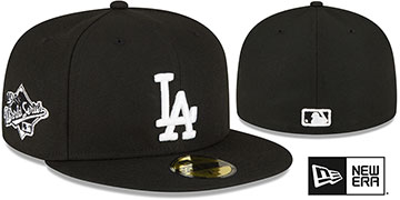 Dodgers 1988 WORLD SERIES SIDE-PATCH UP Black-White Fitted Hat by New Era