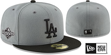 Dodgers 2025 WORLD SERIES Grey-Black Fitted Hat by New Era