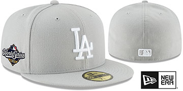 Dodgers 2025 WORLD SERIES Grey-White Fitted Hat by New Era
