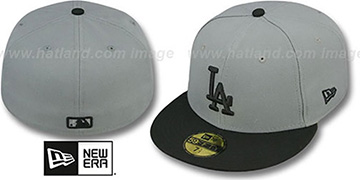 Dodgers '2T TEAM-BASIC' Grey-Black Fitted Hat by New Era