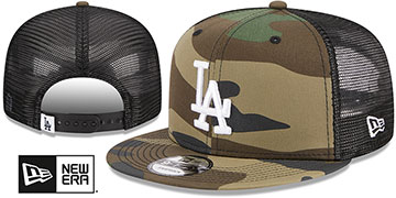 Dodgers ARMY CAMO TRUCKER Woodland-Black Hat by New Era