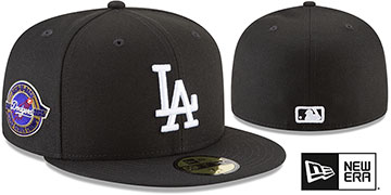 Dodgers BACK2BACK WORLD SERIES CHAMPIONS Black-White Fitted Hat by New Era