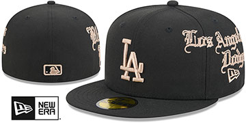 Dodgers GOTHIC HERITAGE Black Fitted Hat by New Era