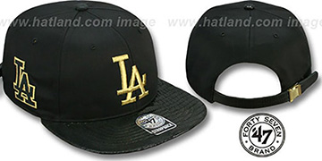 Dodgers JULIGUNK STRAPBACK Black-Gold Hat by Twins 47 Brand