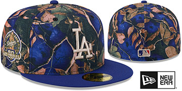 Dodgers 'LEAVES SIDE-PATCH' Multi-Royal Fitted Hat by New Era