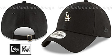 Dodgers MINI GOLD METAL-BADGE STRAPBACK Black Hat by New Era