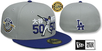 Dodgers OHTANI 50-50 Grey-Royal Fitted Hat by New Era