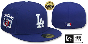 Dodgers OHTANI SIDE FLAG Royal Fitted Hat by New Era