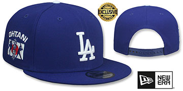 Dodgers OHTANI SIDE FLAG SNAPBACK Royal Hat by New Era