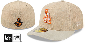 Dodgers PC HALLOWEEN BURLAP Tan Fitted Hat by New Era
