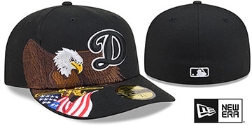Dodgers PRE-CURVED AMERICAN EAGLE Black Fitted Hat by New Era