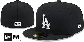 Dodgers RHINESTONE LOGO Black Fitted Hat by New Era
