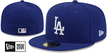 Dodgers RHINESTONE LOGO Royal Fitted Hat by New Era