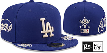 Dodgers SIDE SCRIPT WORDMARK Royal Fitted Hat by New Era