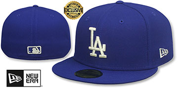 Dodgers SILVER-METALLIC Royal Fitted Hat by New Era