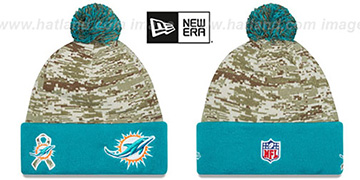 Dolphins 2015 SALUTE-TO-SERVICE Knit Beanie Hat by New Era