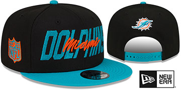 Dolphins 2022 NFL DRAFT SNAPBACK Black-Aqua Hat by New Era