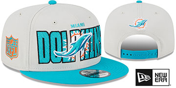 Dolphins 2023 NFL DRAFT SNAPBACK Stone-Aqua Hat by New Era