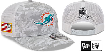Dolphins 2025 SALUTE-TO-SERVICE TRUCKER SNAPBACK Snow White Digital Hat by New Era
