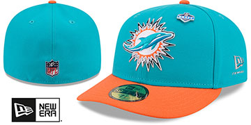 Dolphins 2026 PRECURVED NFL DRAFT Aqua-Orange Fitted Hat by New Era