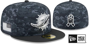 Dolphins 2026 SALUTE-TO-SERVICE Dark Digital Camo-Black Fitted Hat by New Era