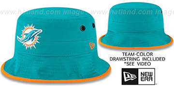 Dolphins BASIC-ACTION Aqua Bucket Hat by New Era