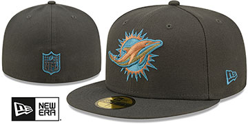 Dolphins COLOR PACK MULTI Charcoal Fitted Hat by New Era