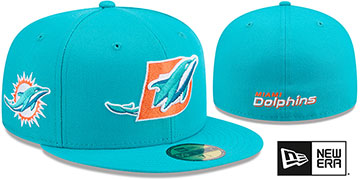 Dolphins DECEPTOR Aqua Fitted Hat by New Era
