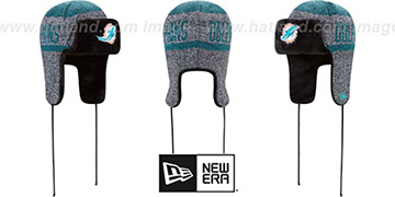 Dolphins FROSTWORK TRAPPER Aqua Knit Hat by New Era