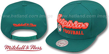 Dolphins 'NFL-BLOCKER SNAPBACK' Aqua Hat by Mitchell and Ness