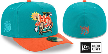Dolphins NFL CARTOON  A-FRAME Aqua-Orange Fitted Hat by New Era