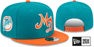 Dolphins NFL LIGATURE SNAPBACK Aqua-Orange Hat by New Era