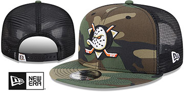 Ducks ARMY CAMO TRUCKER Woodland-Black Hat by New Era