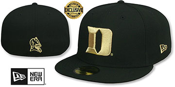 Duke GOLD-METALLIC Black Fitted Hat by New Era