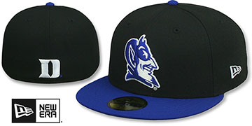 Duke NCAA ALTERNATE TEAM-BASIC Black-Royal Fitted Hat by New Era