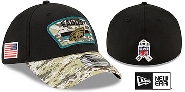 Eagles 2021 SALUTE-TO-SERVICE FLEX Black-Desert Hat by New Era