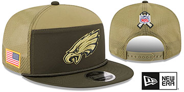 Eagles 2025 SALUTE-TO-SERVICE SNAPBACK Dark Green-Olive Hat by New Era
